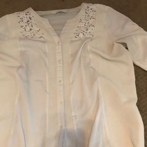 White button down top